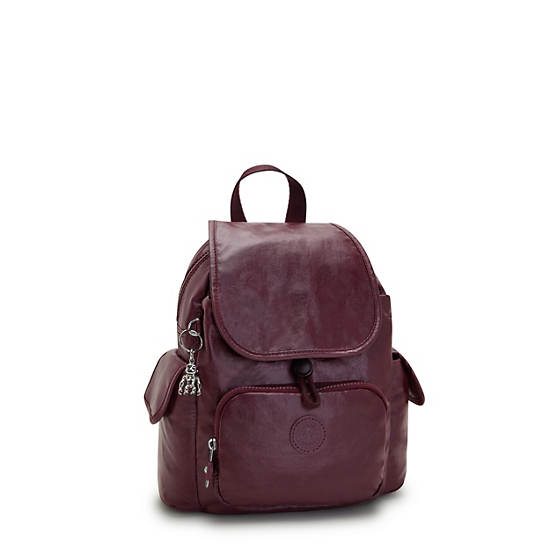 Kipling City Pack Mini Classic Metallic Backpacks Burgundy Lacquer | CA 1480MQ